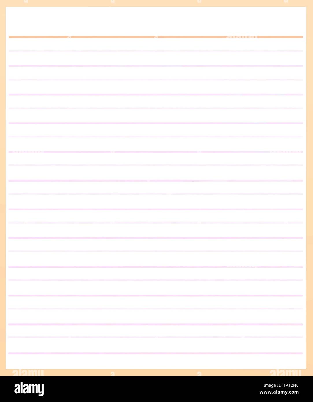 A Sheet of Blank Brown Lined on White Paper Background with Copy Space ...