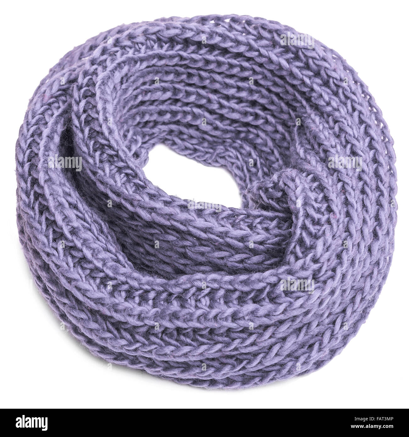 Knitted scarf on a white background Stock Photo