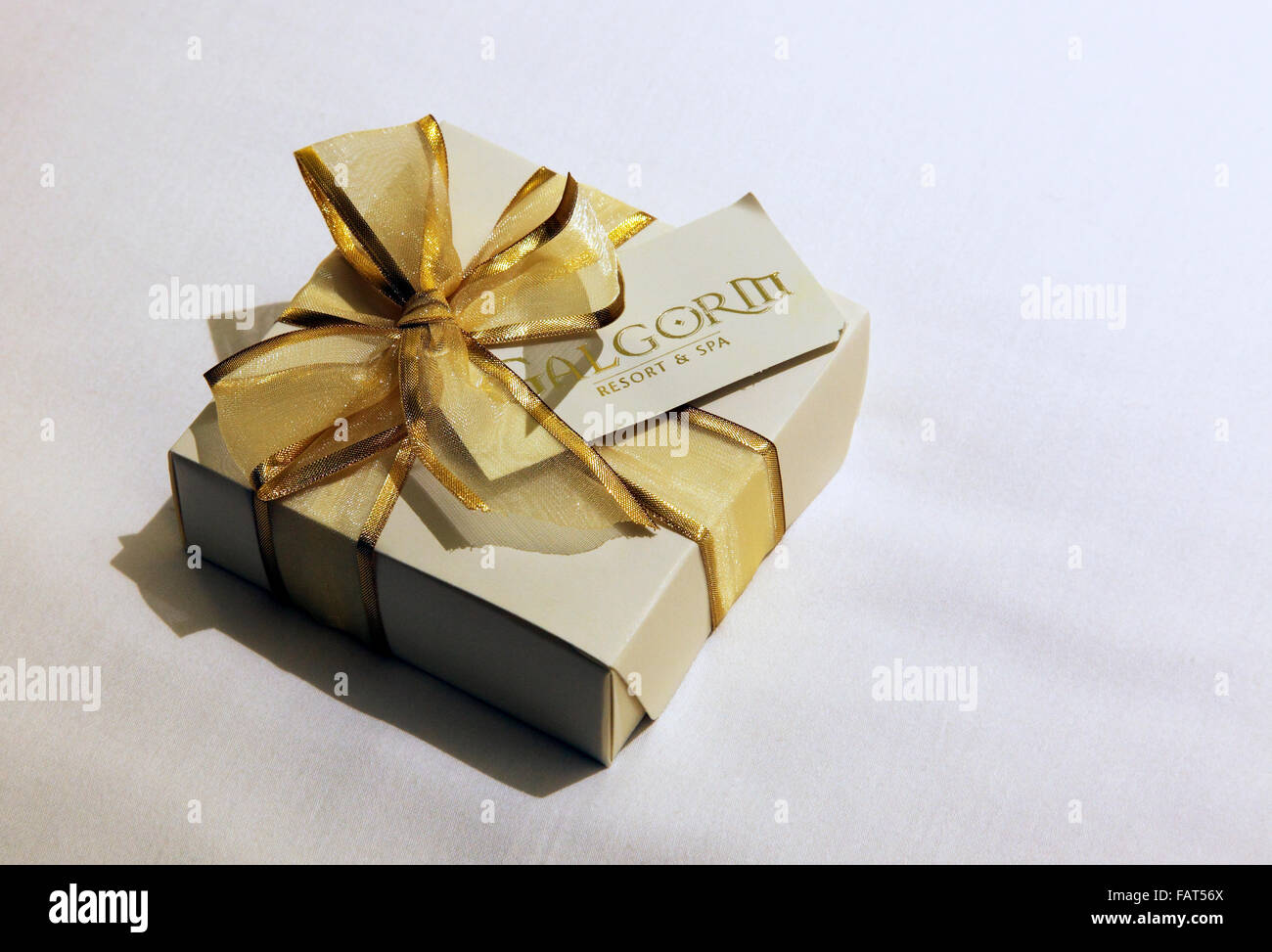 Guest gift box at Galgorm Resort & Spa Stock Photo