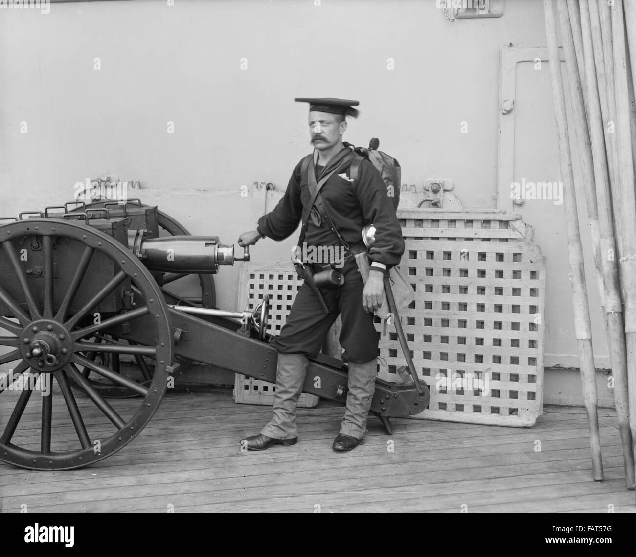 Seaman Heavy Marching Order Uniform, U.S.S. New York, 1895 Stock Photo