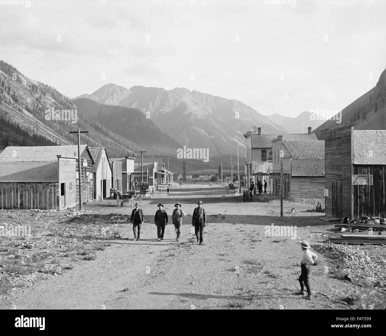 Rural Street Scene, Eureka, Colorado, USA, circa 1900 Stock Photo