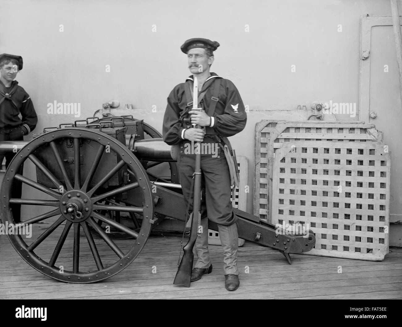 Seaman in Light Marching Order Uniform, U.S.S. New York, 1895 Stock Photo