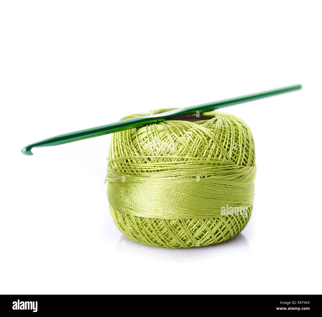 Crochet green threads Stock Photo