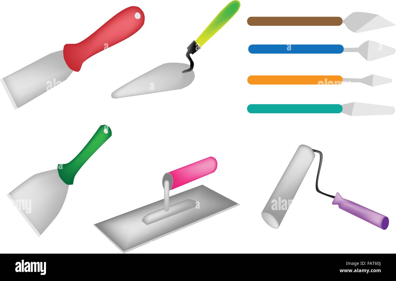 Builders Tools, An Illustration Collection of Hand Tools for