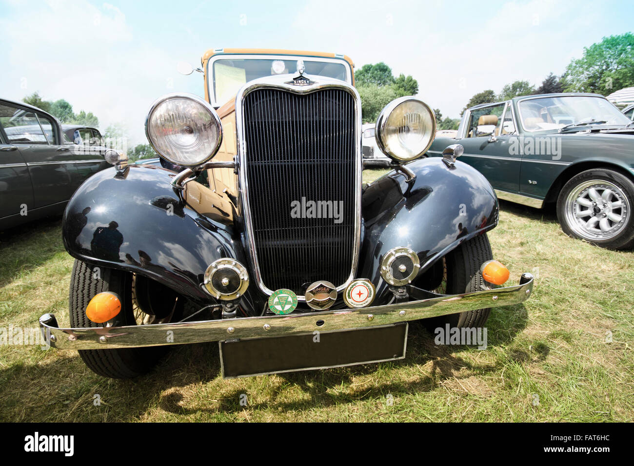Billericay, Essex, UK - July 2013:  Summerfest  classic cars show, showed beautiful pre-war Model 1934 Singer Eleven. Stock Photo