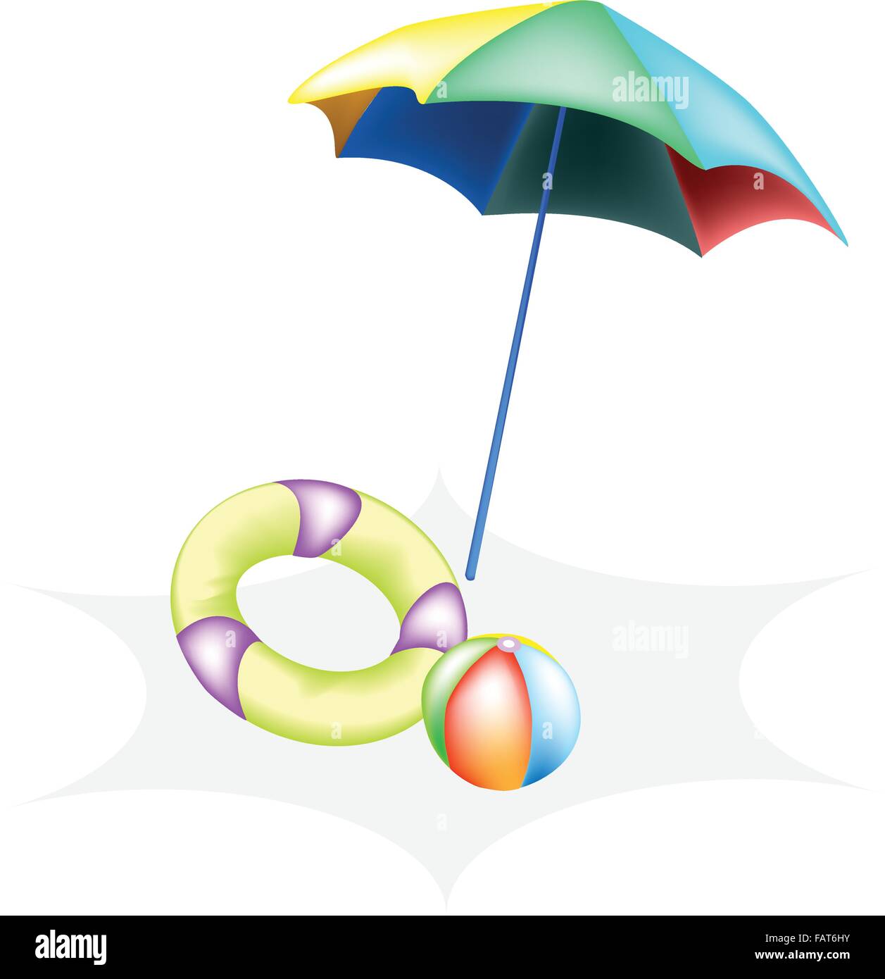 An Illustration of Beach Ball wiht Inflatable Ring or Inner Tube and