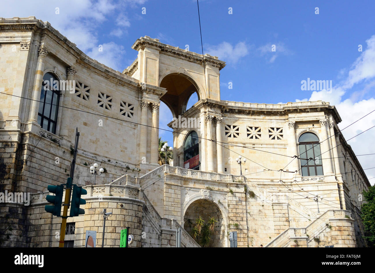 a view on Bastione St Remy Cagliari Sardinia Italy Stock Photo