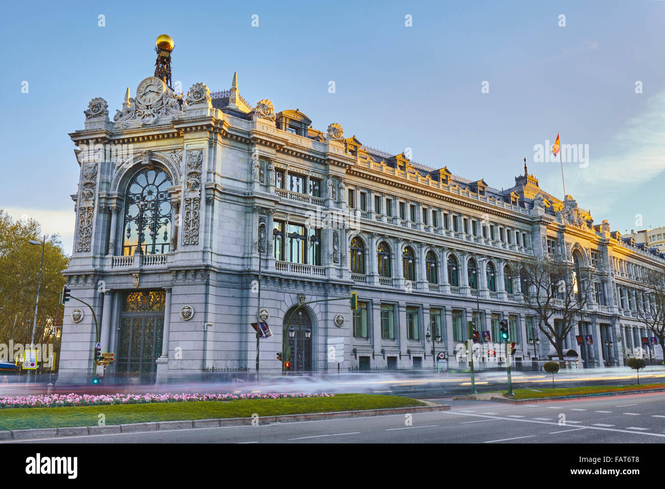 Bank of Spain facade at Cibeles square. Madrid. Spain Stock Photo - Alamy