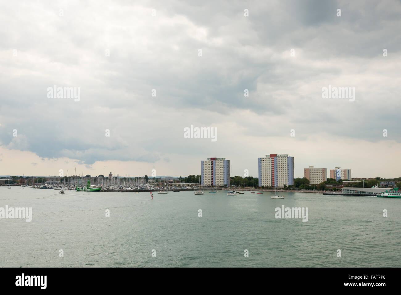 Picture of A view of Portsmouth port and harbour entrance from the sea on an ...