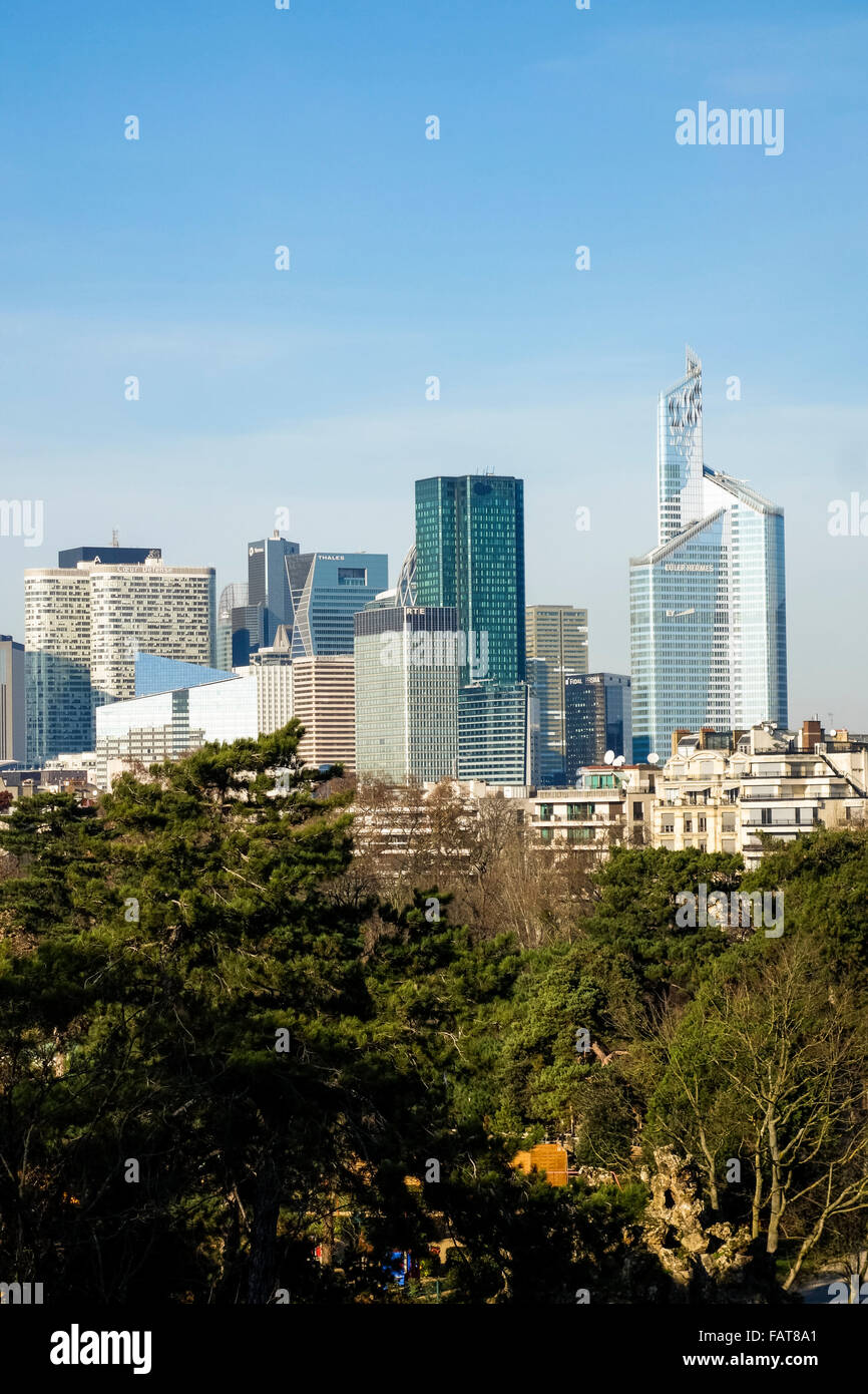 Skyscrapers of La Défense business, financial, district of the Paris, France. Stock Photo