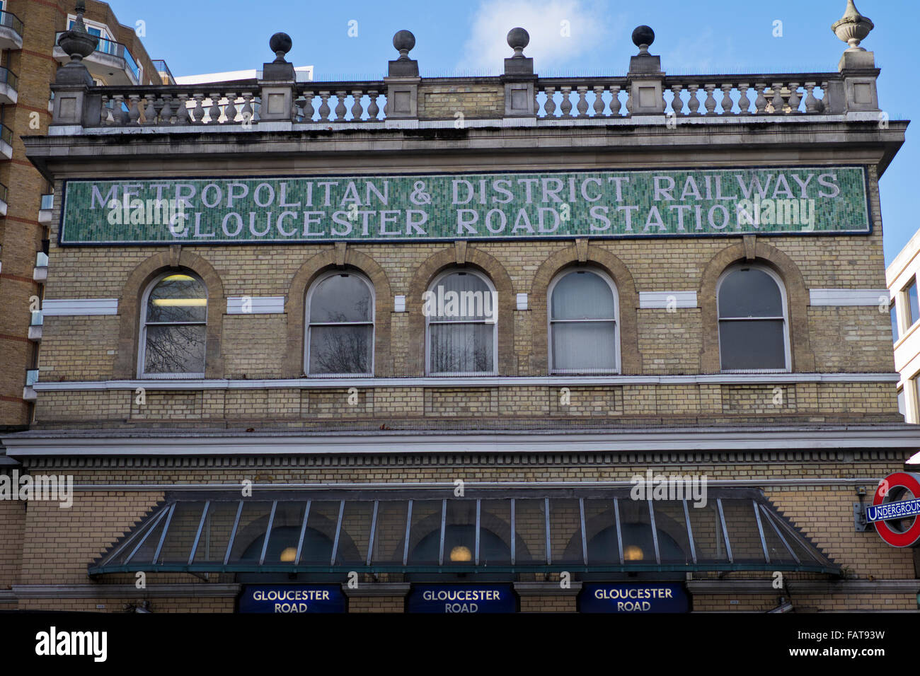 Gloucester Road Tube station in London Stock Photo