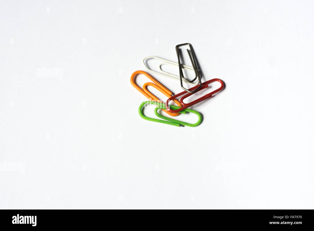 colorful paper clips isolated on white Stock Photo Alamy