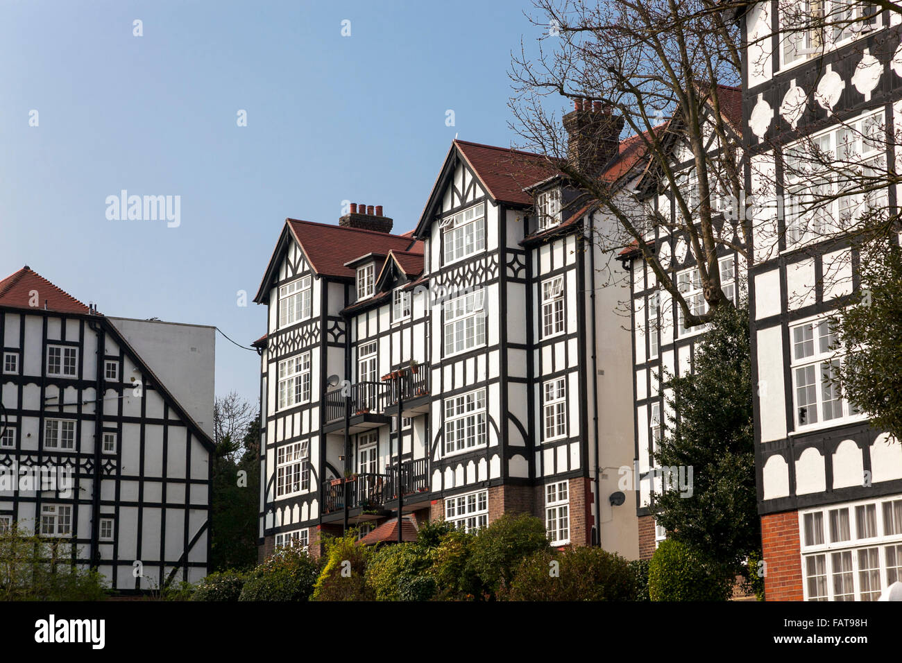 Mock Tudor Houses in Highgate, London, UK (Holly Lodge Estate Stock