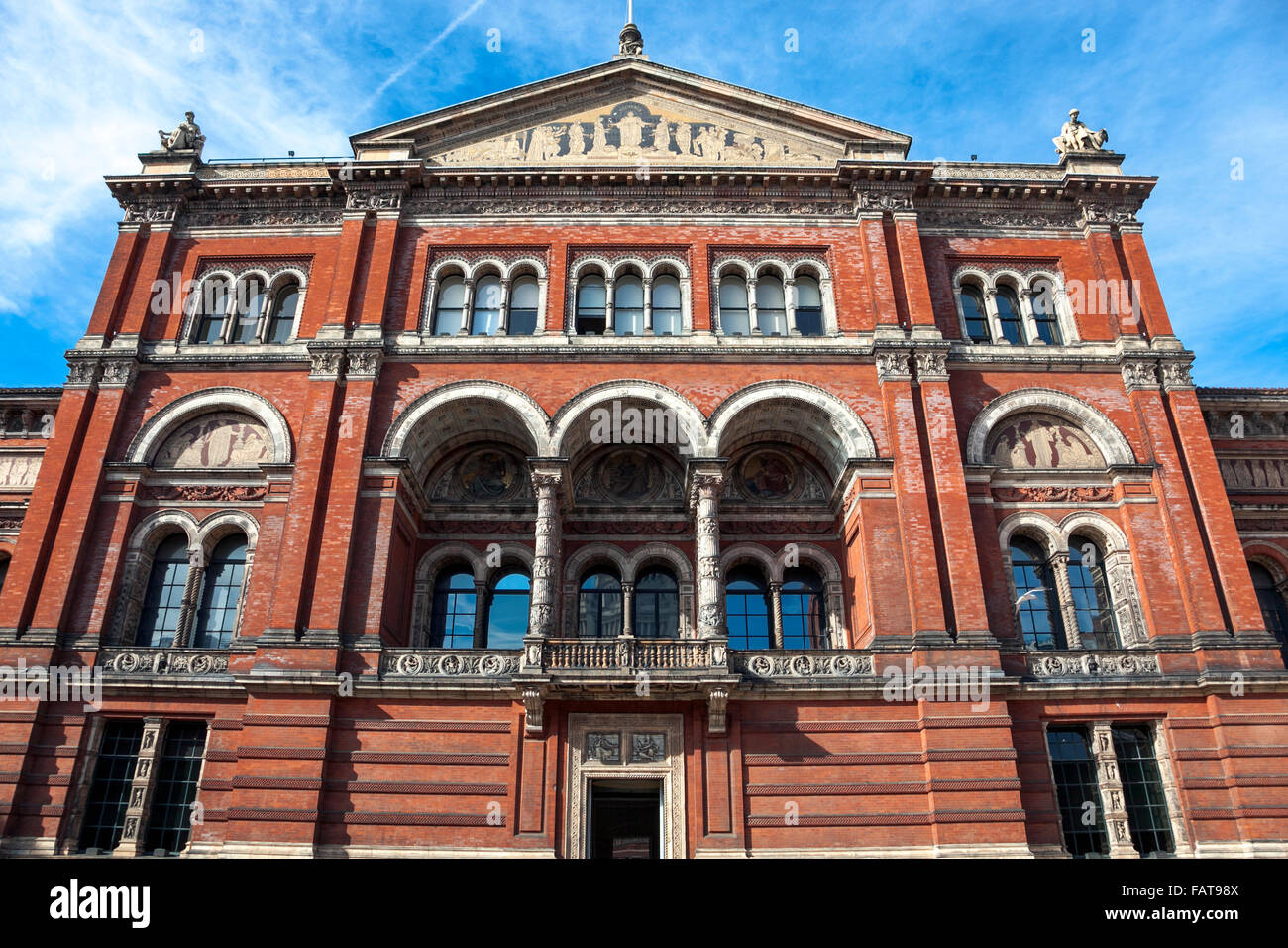View of the Victoria and Albert Museum from the courtyard, London, UK Stock Photo