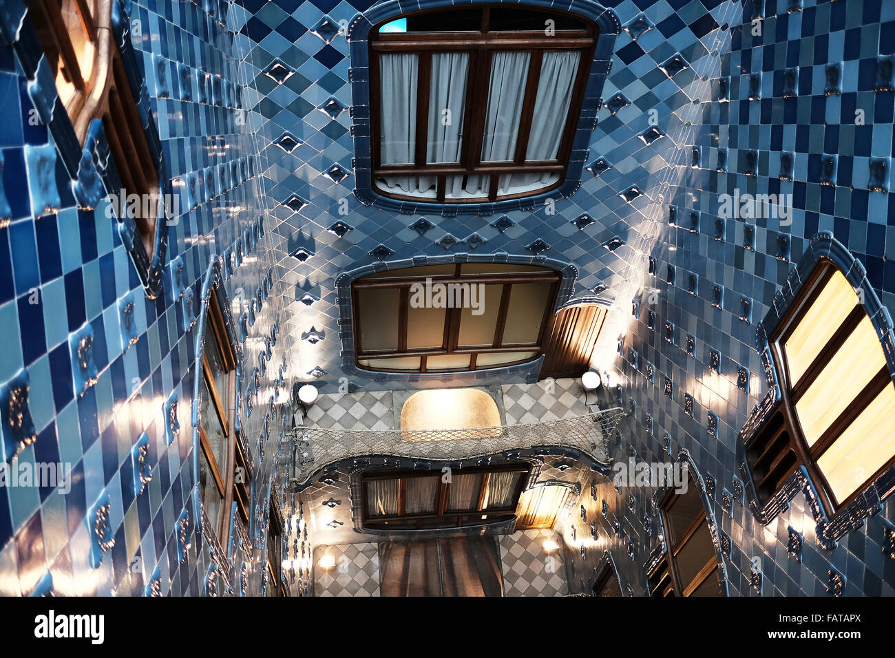 Central light and air column next to the stair case in Gaudi's Casa ...