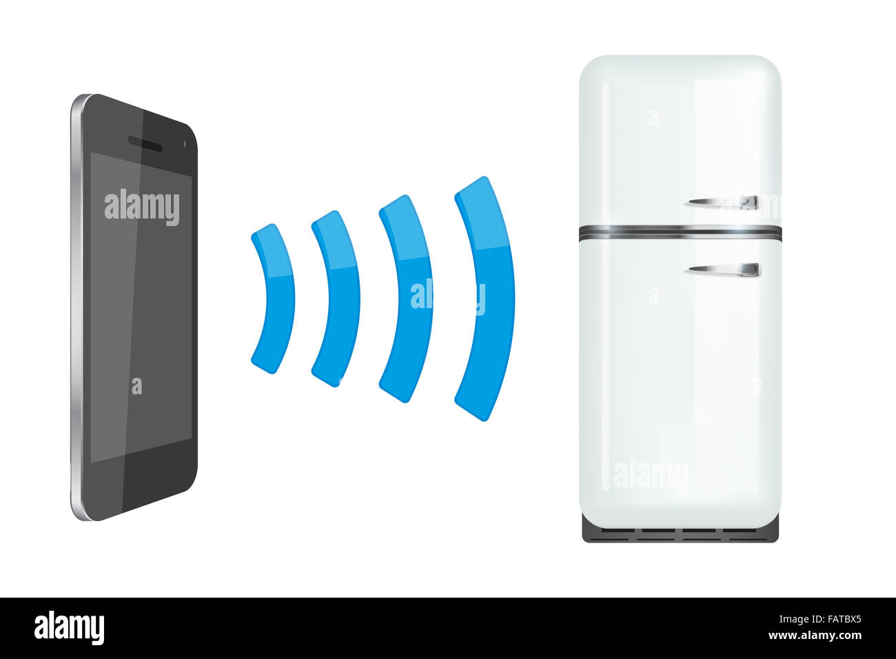 remote control fridge or home appliances via smartphone Stock Photo Alamy