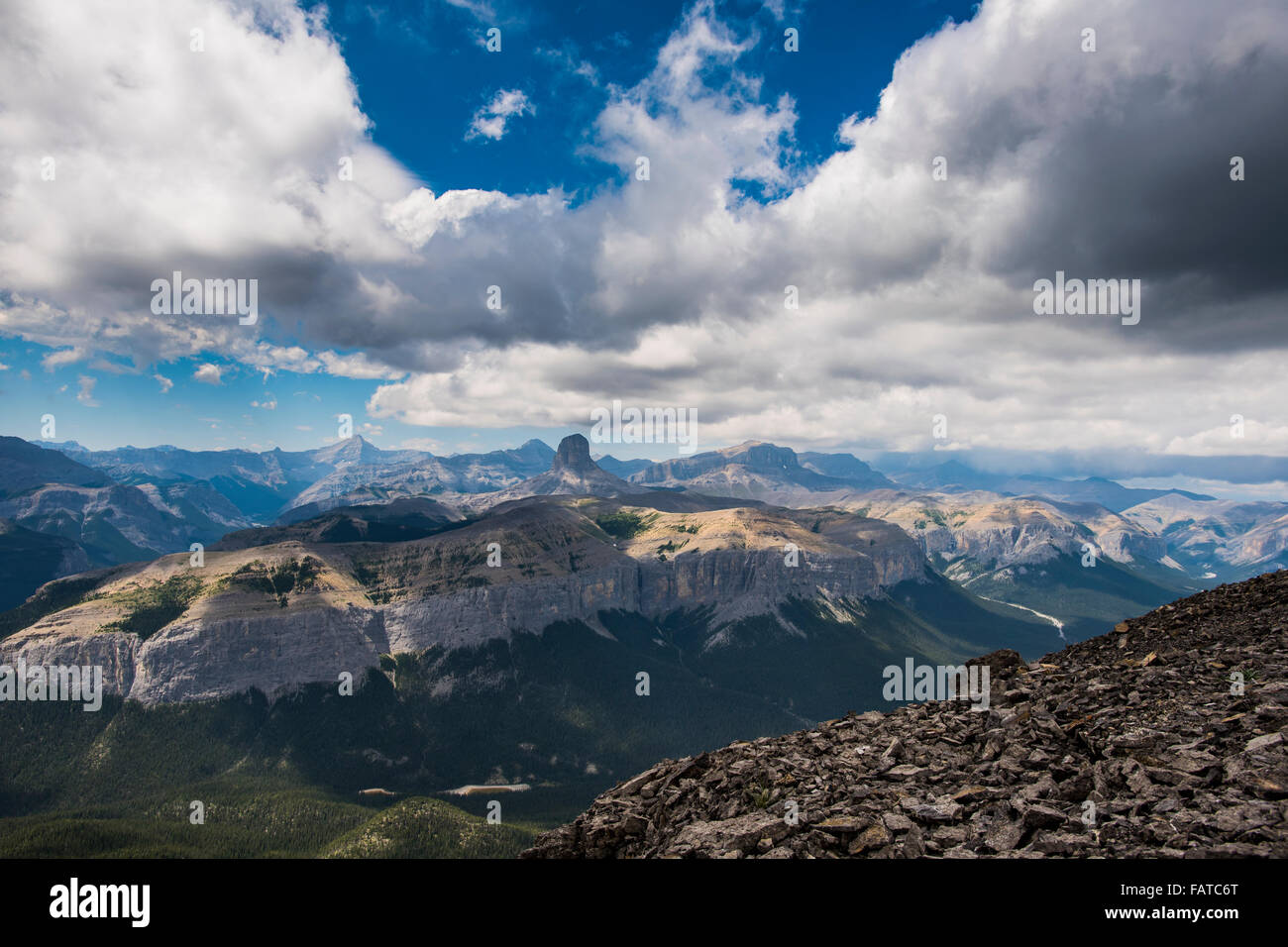 Hiking vista from Mount Black Rock Fire lookout, Kananaskis Country