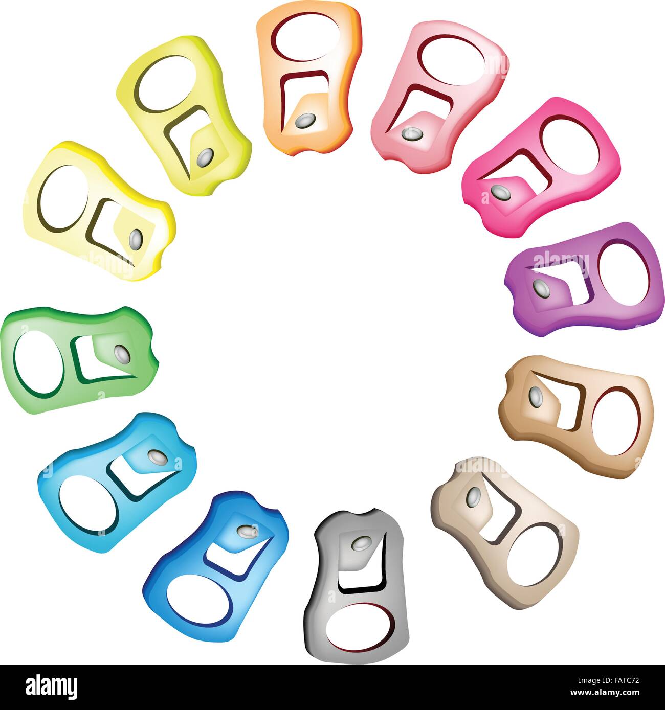 An Illustration Collection of Metal Pull Ring from Soft Drink Can in A