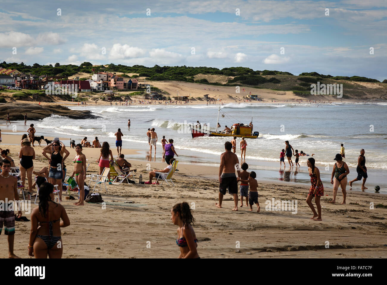 Beach of Punta del Diablo, Rocha department, Uruguay Stock Photo