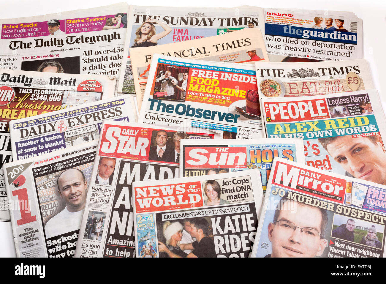 various newspapers in the United Kingdom Stock Photo