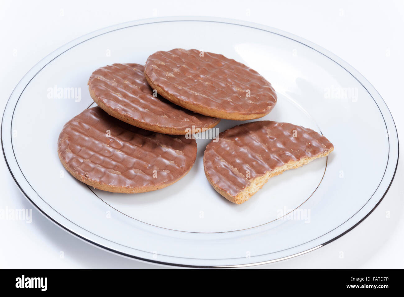 chocolate digestive biscuits Stock Photo
