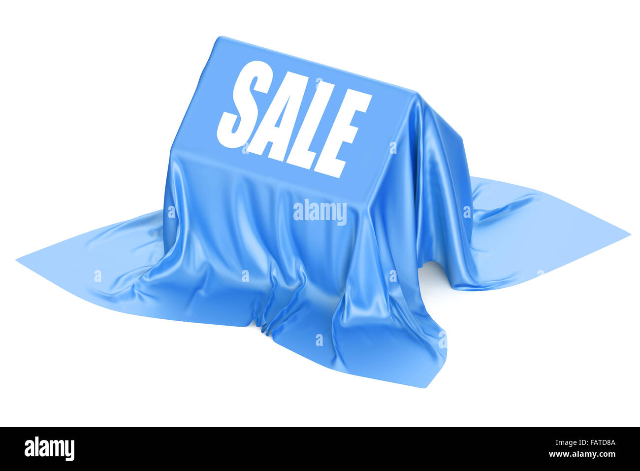 House Sale concept covered red fabric Stock Photo