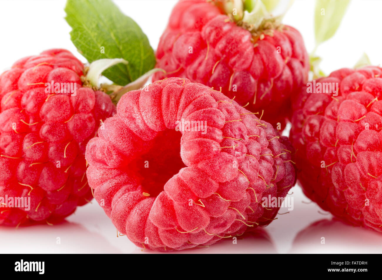 raspberries isolated on the white background. Stock Photo