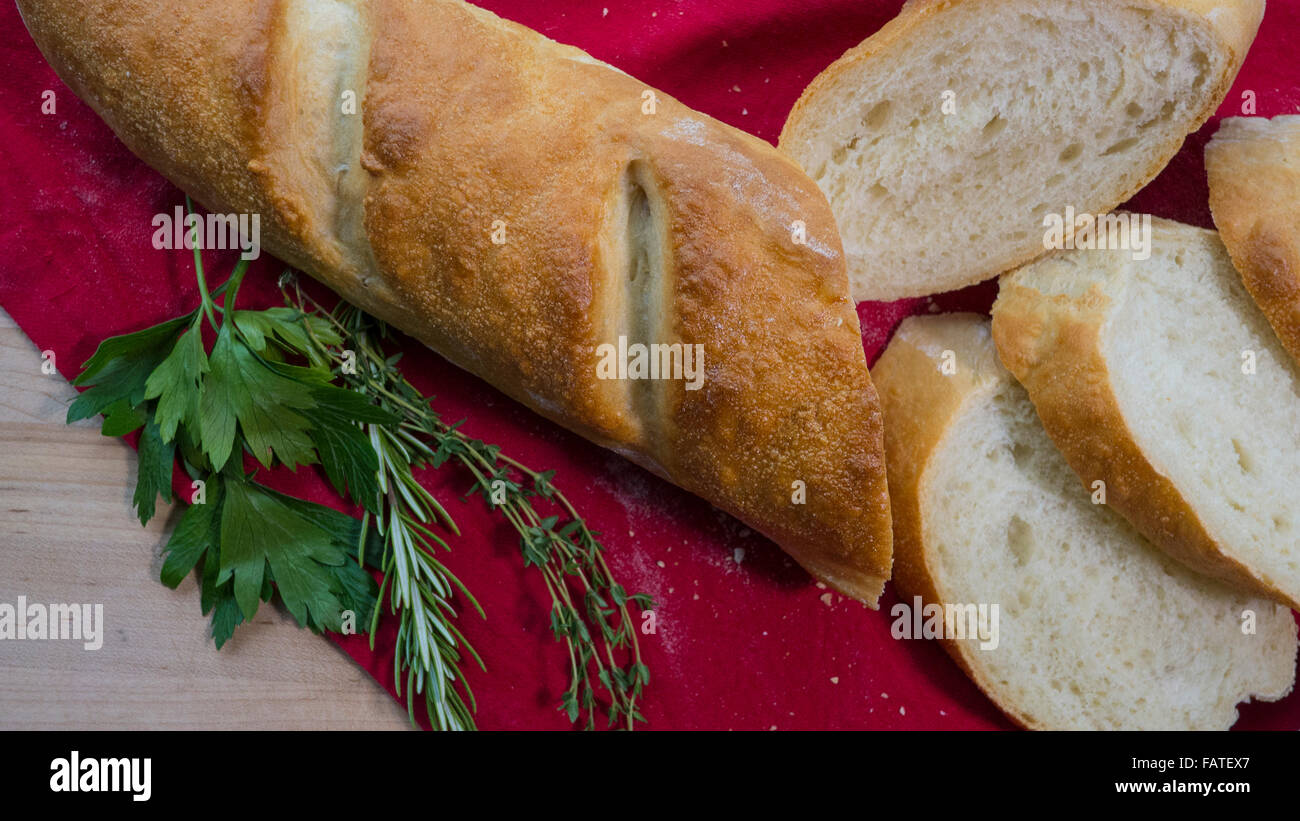 Fresh French Bread with HerbInfused Olive Oil Stock Photo Alamy