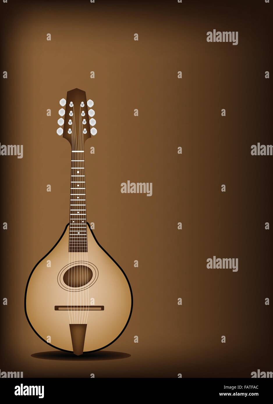 Music Instrument, An Illustration of A Beautiful Antique Bluegrass Mandolin on Beautiful Vintage