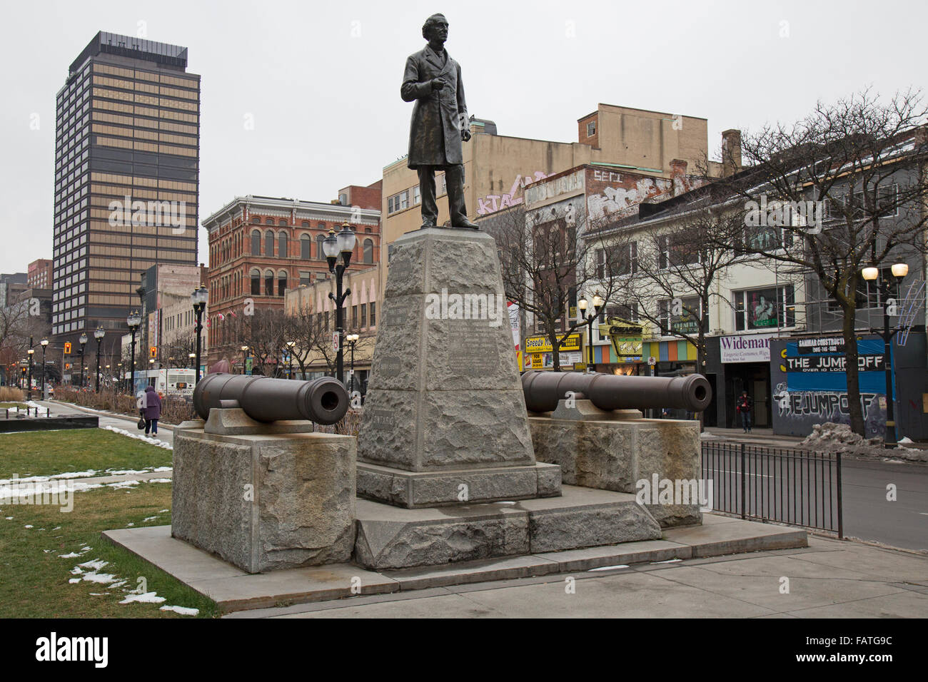 The Sir John A. McDonald statue in Gore Park, Hamilton, Ontario, Canada