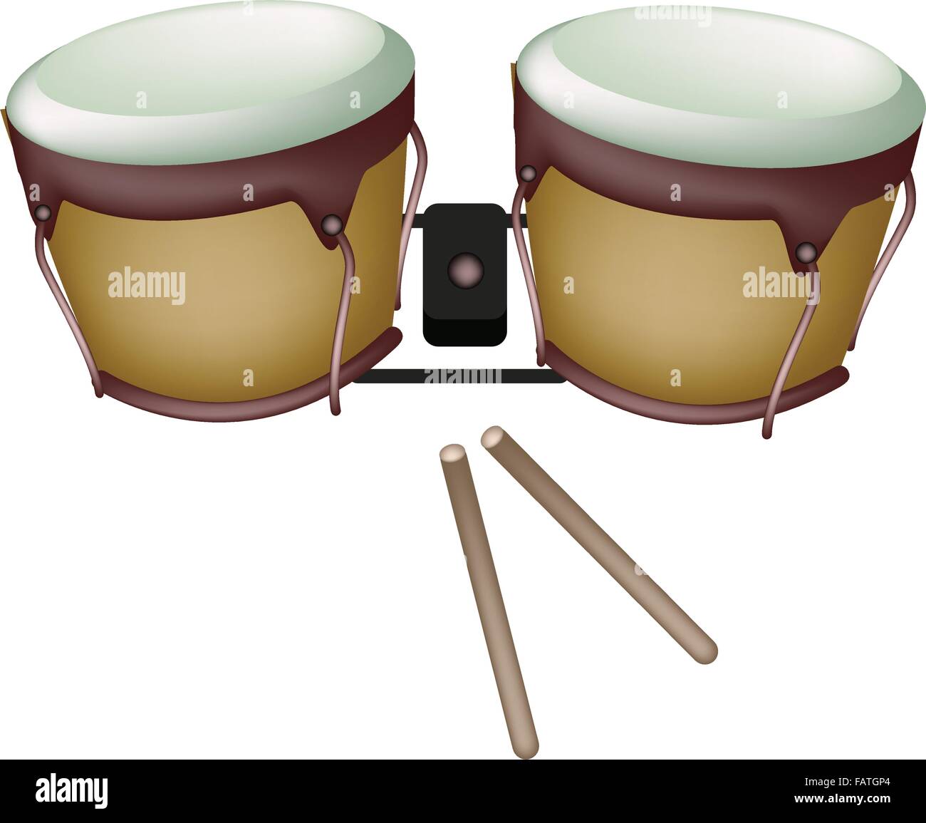 Music Instrument, An Illustration of Retro Style Classical Bongo Drum