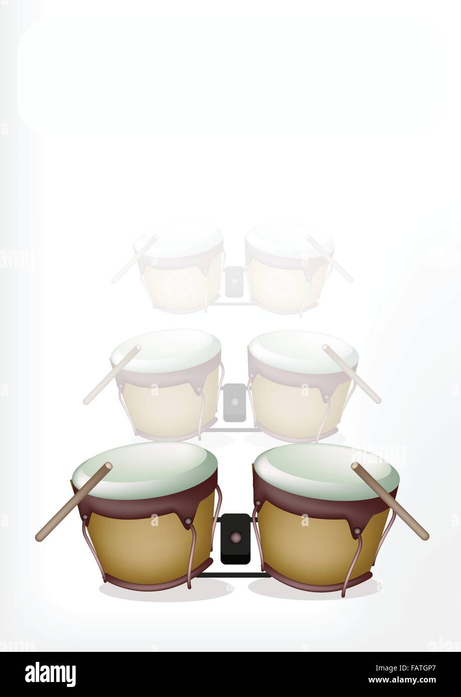 Music Instrument, An Illustration of Retro Style Classical Bongo Drum