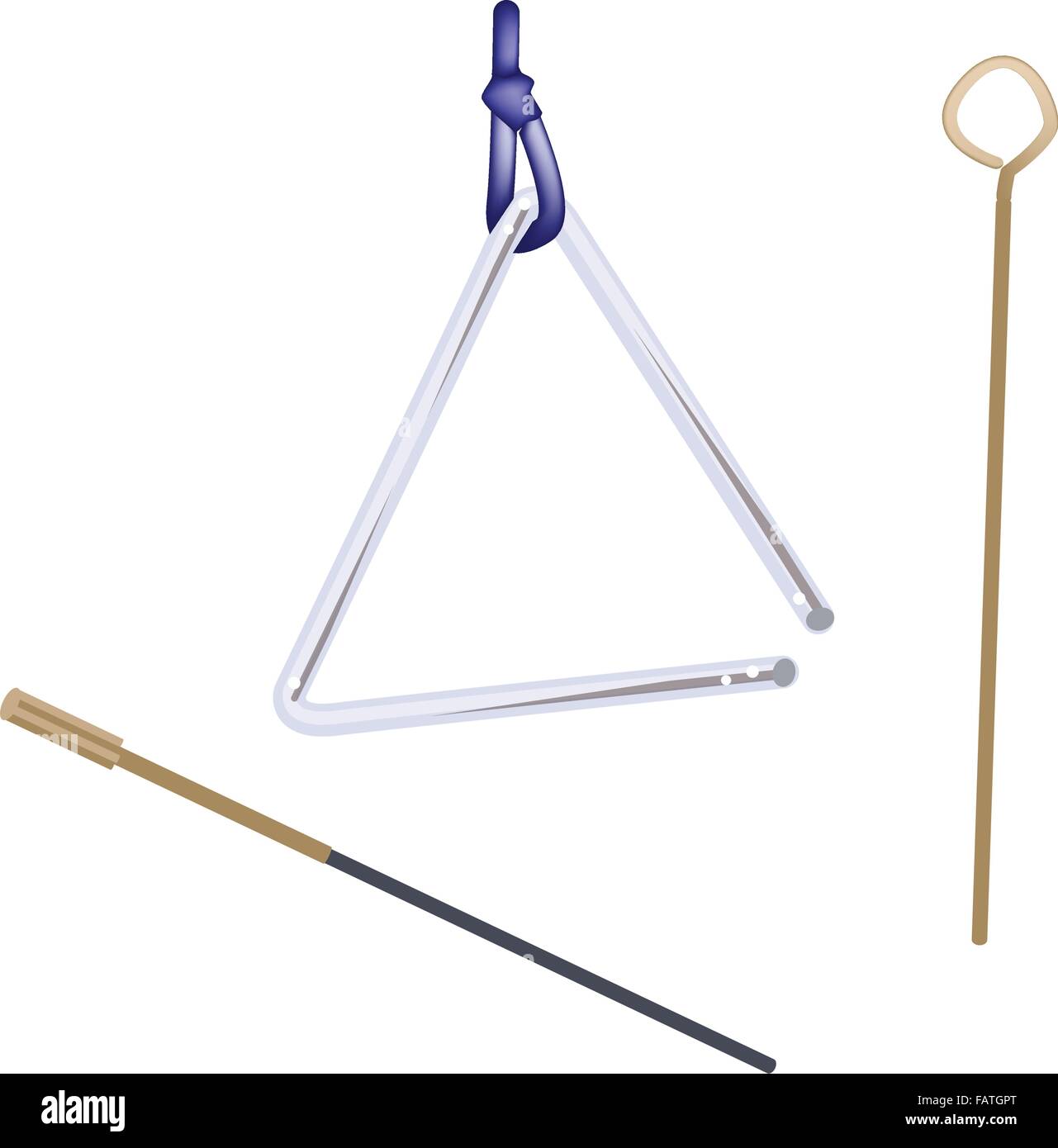 Music Instrument, An Illustration of Musical Metal Triangle and Beater ...