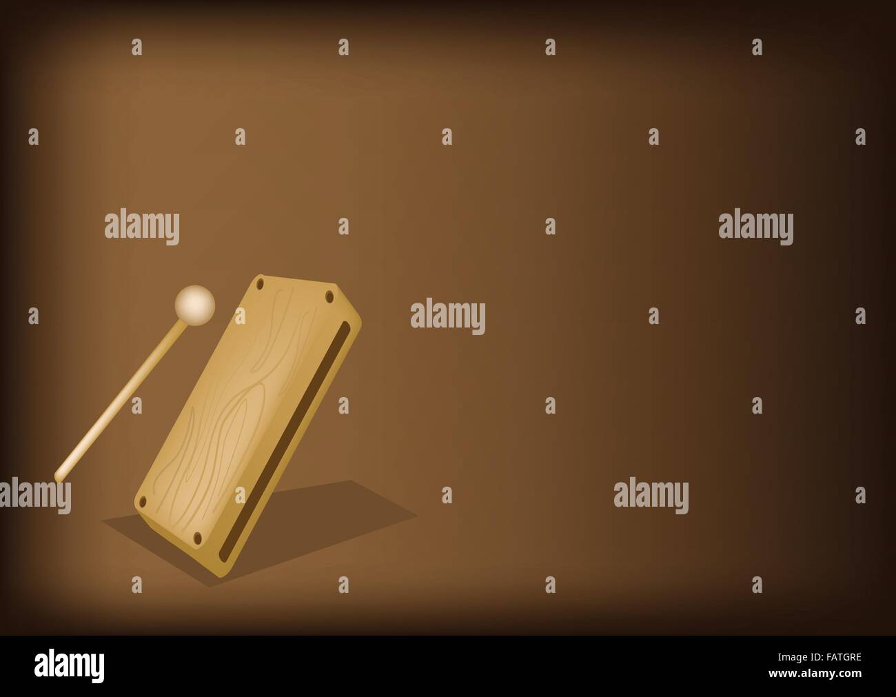 Music Instrument, An Illustration of Wood Block and Beater on Beautiful