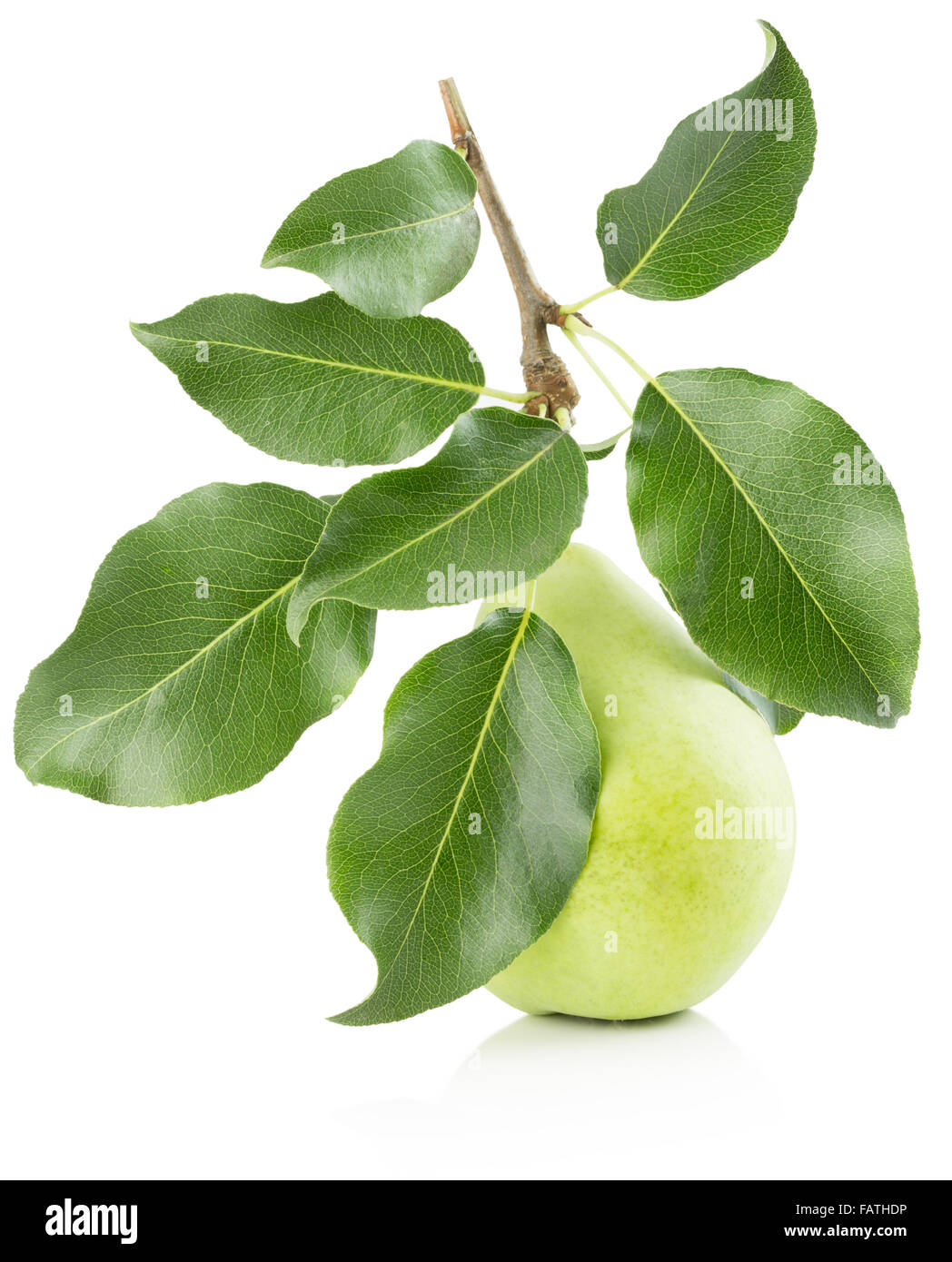 green pear isolated on the white background Stock Photo - Alamy