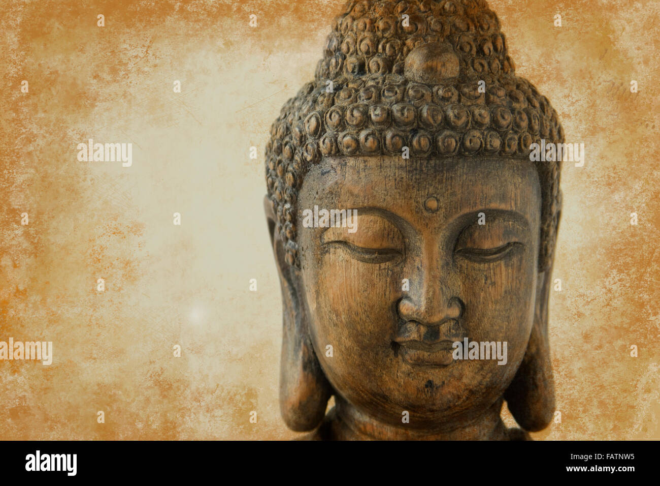 Portrait of Buddha on gold background Stock Photo - Alamy