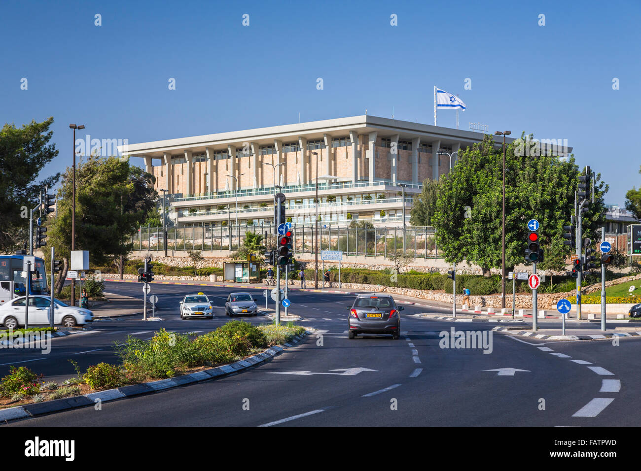 The Knesset building, seat of the Israeli government in West Jerusalem, Israel, Middle East. Stock Photo