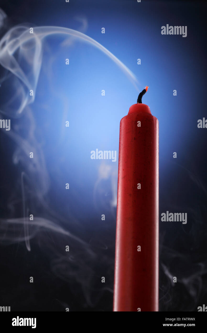 Blown off Candle With Smoke Stock Photo Alamy