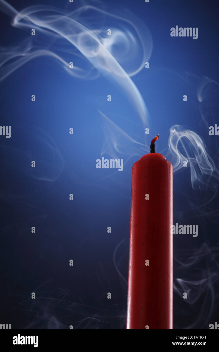 Blown off Candle With Smoke Stock Photo Alamy