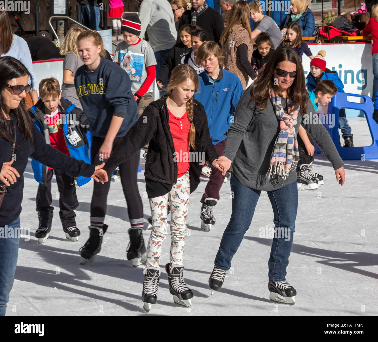 Denver, Colorado Ice skating at Skyline Park Stock Photo Alamy