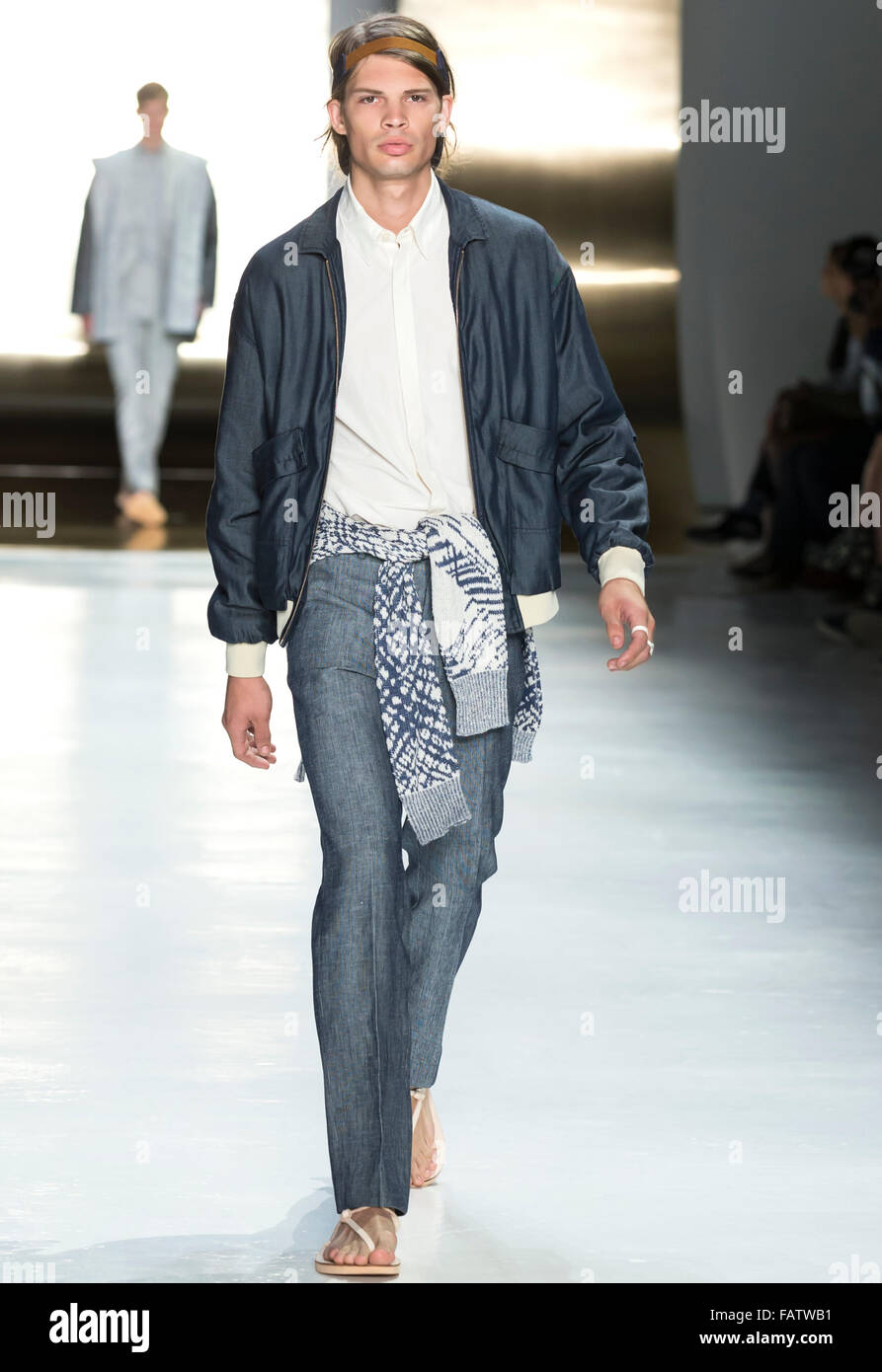 NEW YORK, NY JULY 16, 2015 Cameron Keesling walks the runway during
