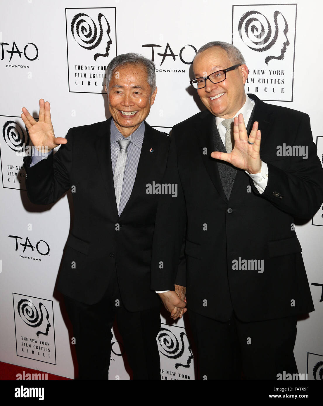 New York, USA. 4th Jan, 2016. Actor GEORGE TAKEI And His Husband BRAD