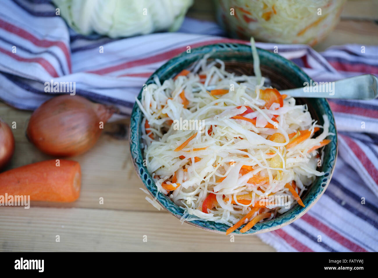 shredded cabbage and carrots Stock Photo Alamy