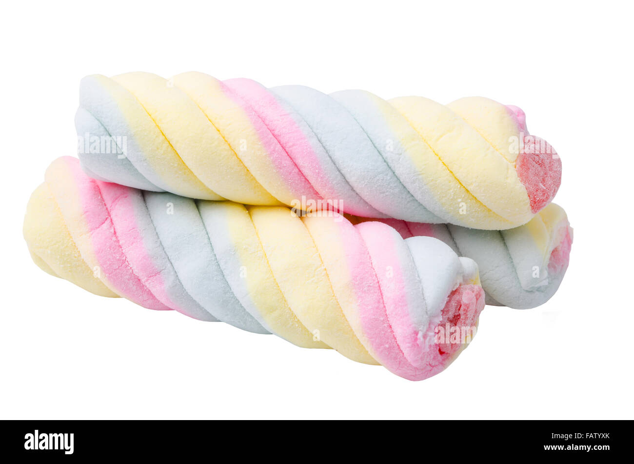 Twisted marshmallow isolated on white background Stock Photo - Alamy
