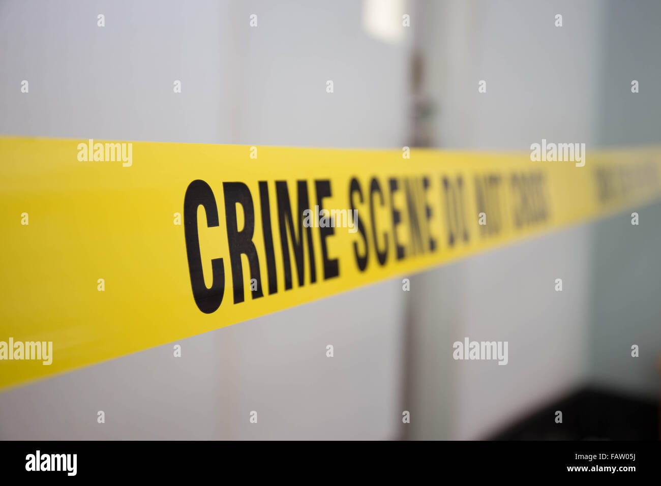 crime scene tape protect area for law enforcement Stock Photo