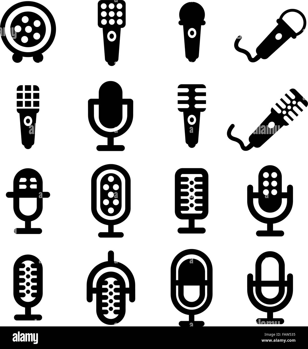 Microphone icon set Stock Vector Image & Art Alamy