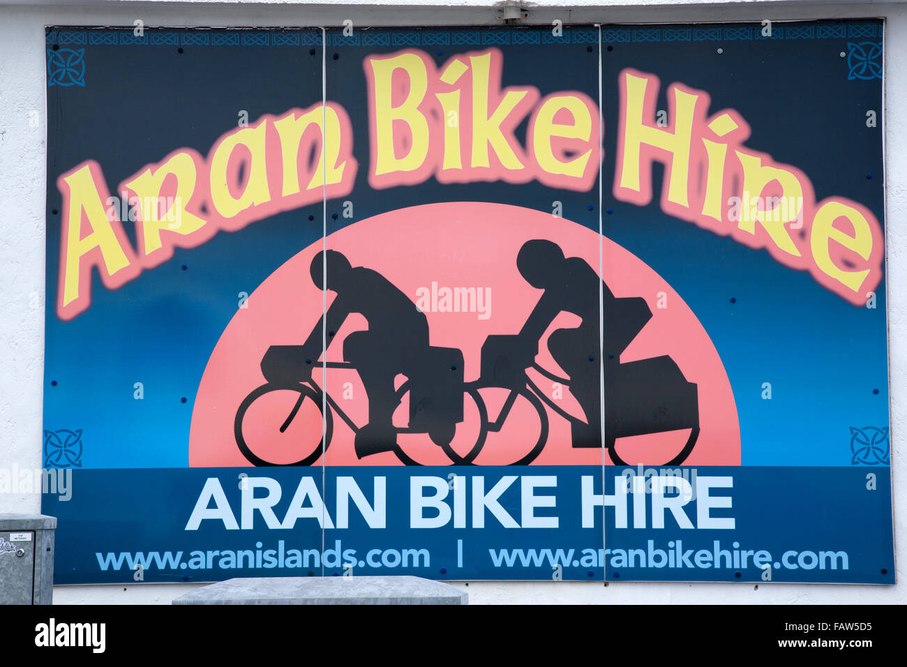 Bike Hire Sign, Kilronan, Inishmore; Aran Islands; Ireland Stock Photo Alamy