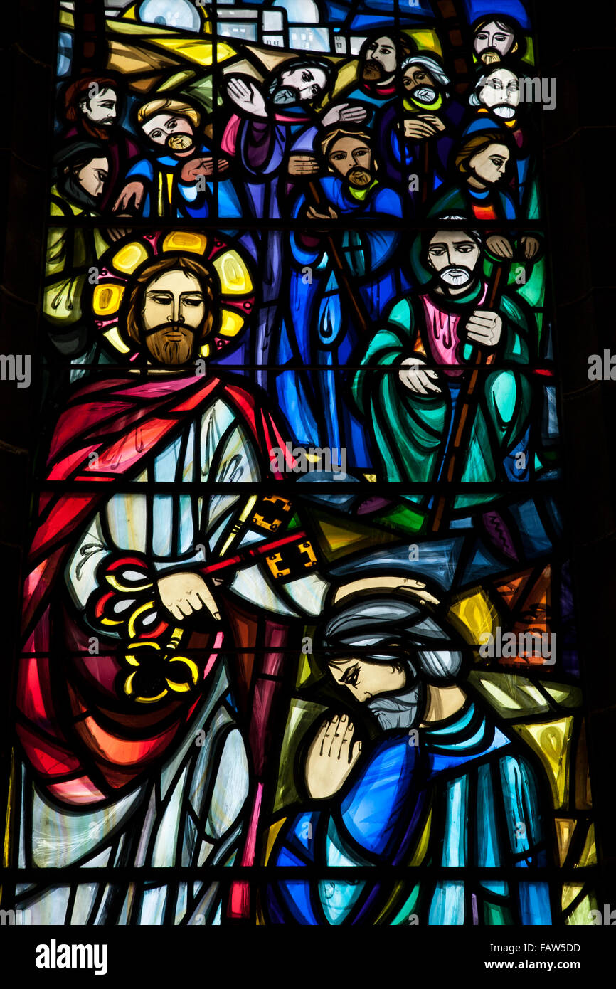 Stained Glass Window in Galway Cathedral; Ireland Stock Photo Alamy