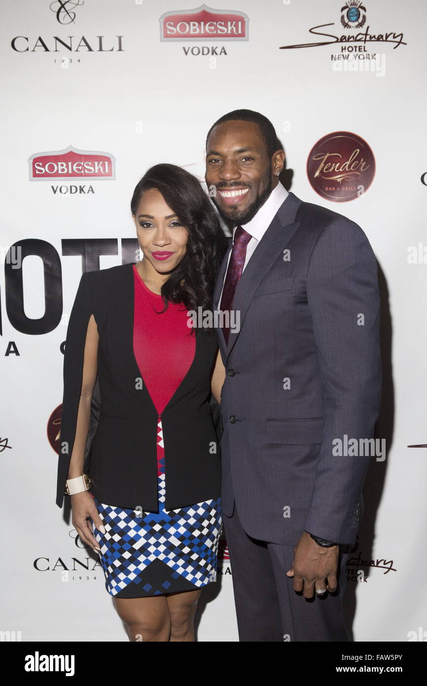 Gotham Magazine Celebrates The Most Influential Men In NYC At The Annual Men’s Event At Tender Bar & Grill At The Sanctuary Hotel  Featuring: Terricka Cromartie, Antonio Cromartie Where: New York City, New York, United States When: 23 Nov 2015 Stock Photo