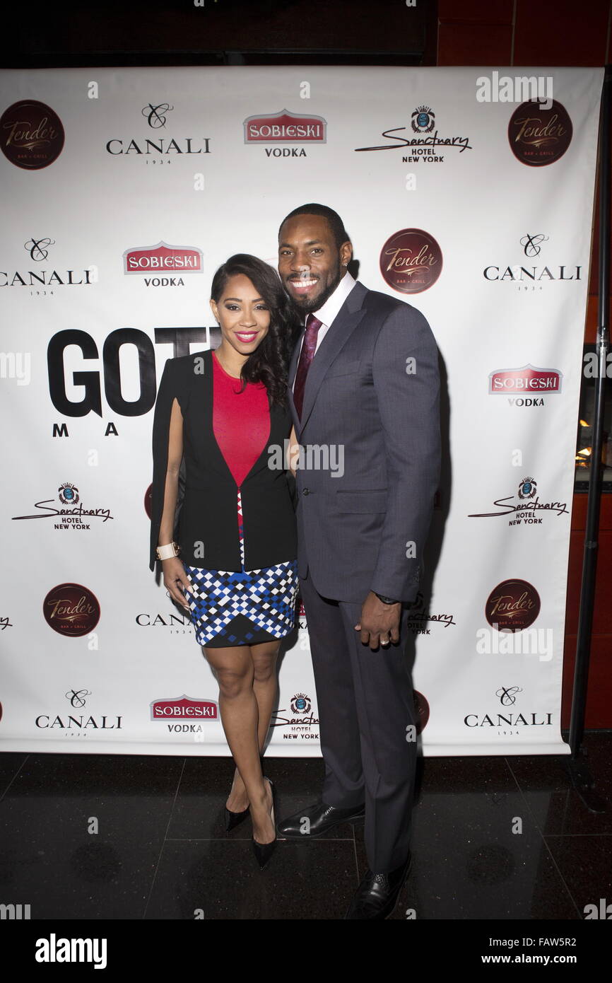 Gotham Magazine Celebrates The Most Influential Men In NYC At The Annual Men’s Event At Tender Bar & Grill At The Sanctuary Hotel  Featuring: Terricka Cromartie, Antonio Cromartie Where: New York City, New York, United States When: 23 Nov 2015 Stock Photo